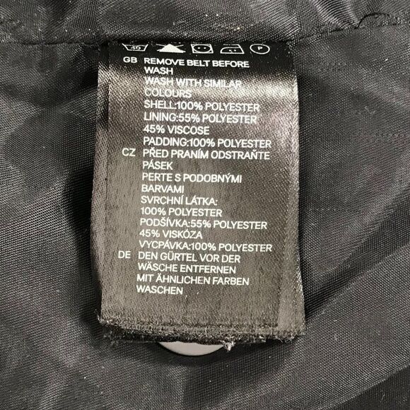 Women's Y2K H&M Classy Minimalist Black Longline Winter Puffer Parka Coat / 4 - Picture 10 of 10